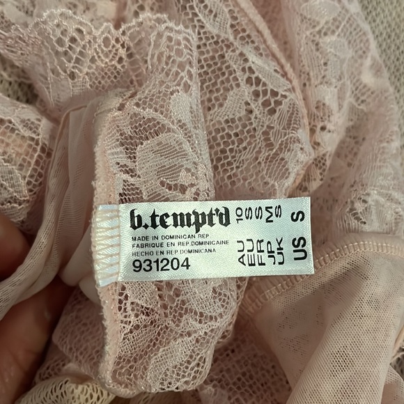 b.tempt’d by Wacoal Lace Encounter Pink Rose Smoke Chemise - Picture 12 of 13